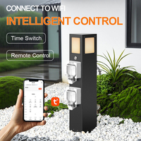 Poteau de parc en acier inoxydable IP66 étanche à la pluie, avec colonne intégrée eau et alimentation, boîtier à double sortie, robinet anti-gel et éclairage intelligent Wi-Fi