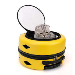 À la mode Portable Oxford Pet Trolley Case Sac À Dos Respirant Solide Motif Espace Capsule Conception Transparent Bagages Zipper - Product Image 1