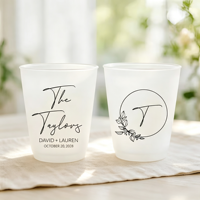 Gobelets en plastique givré personnalisés, gobelets réutilisables mats avec logo pour mariage, fête prénuptiale, invités