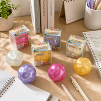 Balle anti-stress en satin perlé à l'huile de coco, jouet sensoriel souple, boîte de 12 pièces, 8 x 6 cm, pour enfants
