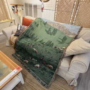 Usine pas cher montagnes pittoresques décoratif loisirs couverture dessin animé tricoté jeter canapé couverture voyage tente couverture <span class=keywords><strong>lit</strong></span> couverture - Product Image 6