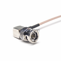 Cable coaxial RG179 de 75 ohmios con conector BNC macho en ángulo recto a conector F hembra recto, tipo pigtail, para sistemas de seguridad y cámaras CCTV