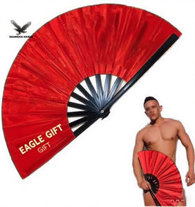 Traditional 33cm Bamboo Hand Fans Painted Fabric Corporate <strong>History</strong> Company <strong>Timeline</strong> Staff Memento Folk Art Love Music Graduation - Product Image 4