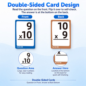Tarjetas de Memoria de Matemáticas con Tabla de Multiplicar, Tabla de Sumas, Restas y Divisiones, Juguete Educativo para Niños - Product Image 3