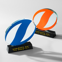 Trophée en cristal créatif de haute qualité, médaille pour personnel excellent, trophée écologique avec impression UV et gravure laser, cadeaux d'affaires