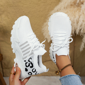 <span class=keywords><strong>Chaussures</strong></span> de course lumineuses en tricot respirant pour femmes, à semelle intérieure en EVA, personnalisables, décontractées, vente en gros - Product Image 2