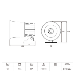 Ricambi Auto di alta qualità con specifiche Multiple per allarme per Auto fabbriche rigorosamente controllate Tweeter altoparlante <span class=keywords><strong>clacson</strong></span> diretto - Product Image 5