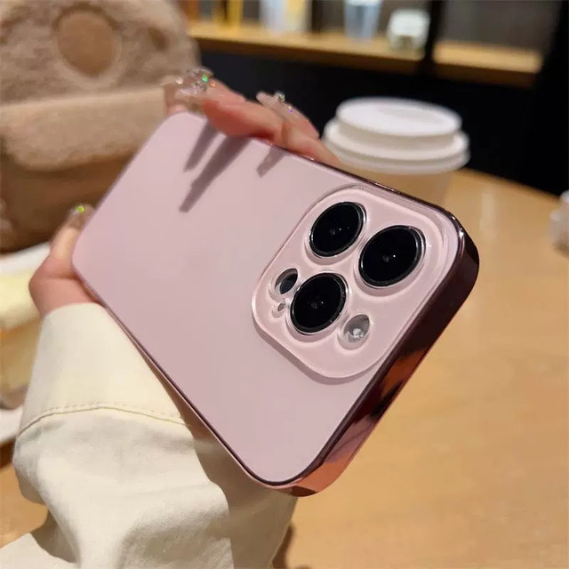Custom Phone Cases Bulk Shockproof PC Hard Camera Protector Case for 11/12/13/14/15 with Pure Color Design