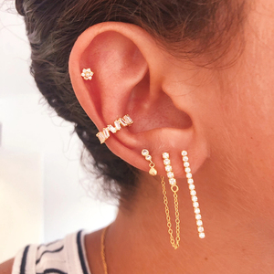 ROXI S925 Plata de Ley, Pendientes de Clip con Forma Ovalada de C y Circonita Cúbica, Diseño Moderno y Personalizado - Product Image 6