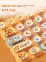 Ensemble de touches de clavier AKKO Capybara Pudding (140 touches) - Transparence lumineuse - Design mignon de dessin animé - Clavier mécanique complet - Sublimation universelle
