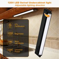 Certifié UL ETL 120v enfichable ou câblé CCT led rotatif cuisine sous éclairage d'armoire