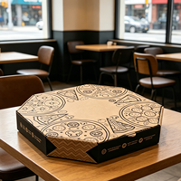 Boîtes à pizza octogonales biodégradables en gros, en carton kraft recyclé, jetables, pour la livraison et les plats à emporter des restaurants