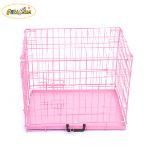 Çift kapı büyük katlanabilir köpek sandık mobilya kapalı Pet kafesleri & evler açık pembe Metal köpek kulübesi - Product Image 2