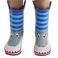 أزياء الأطفال احذية المطر نمط سمك القرش المطر أنابيب 3D الحيوان شكل أحذية مضادة للماء للبنين بنات