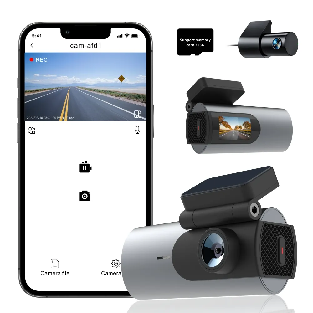 2024 nouveau produit 4K + 1080P caméra de voiture Dash Cam avec GPS et Vision nocturne WiFi intégré pour tous les systèmes de suivi de flotte de voitures