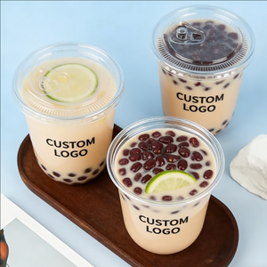 Gobelets à bulles en plastique transparent jetables en PP à paroi simple, diamètre 90 mm, 300 ml, 500 ml, gobelets à thé au lait - Product Image 1