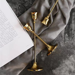 LANJO Chandelier en métal de style européen de luxe, centre de table romantique pour mariage, décoration de table pour dîners d'anniversaire et dîners aux chandelles - Product Image 4