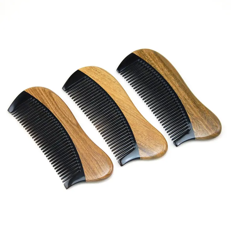 Pettini per capelli in legno di bufalo fatti a mano in legno di sandalo naturale cinese all'ingrosso