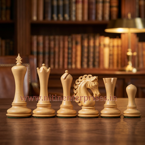 Jeu d'échecs Empire II de luxe fait main et durable en bois d'ébène ou de padouk, pièces de jeu de mémoire et d' stratégie pour cadeau - Product Image 3