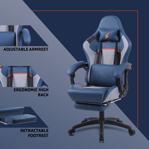 Chaise de <span class=keywords><strong>Gaming</strong></span> Moderne <span class=keywords><strong>Scorpion</strong></span> en Cuir, Ergonomique, Pivotante, pour Ordinateur, Siège de Gamer Pliable avec Massage, Vente en Gros, Nouveauté - Product Image 5