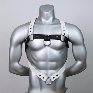 Arnés de Pecho de Cuero PU para Hombre, Negro, con Correas Ajustables, Estilo Gótico Punk, Arnés de Pecho Sexy para Hombres <span class=keywords><strong>Gay</strong></span> Fetichistas - Product Image 5