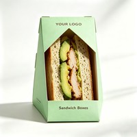 Boîte en papier triangulaire jetable personnalisable de qualité alimentaire recyclable pour sandwichs, pains, biscuits, chocolats – Vente en gros