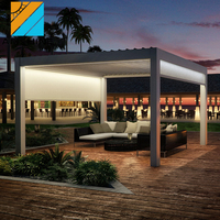 Pergola de toit avec lames orientables en aluminium, pare-soleil réglable et ventilation automatique