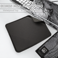 GOMIN Gaming Mini tapis de souris - 23x18cm, imperméable, antidérapant, bords sans couture, améliore la vitesse et la précision pour PC, ordinateur portable, tapis de bureau, noir