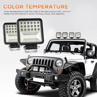 4 pulgadas 126W cuadrado LED luz de trabajo conducción 4x4 accesorios lámpara todoterreno para Lada 4x4 todoterreno ATV camión Tractor barco 12V 24V
