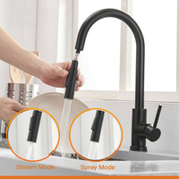 Robinet de cuisine à commande tactile, extractible, en acier inoxydable SUS304, col de cygne haute portée, mitigeur chaud/froid pour évier
