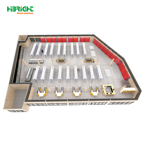 Solución de Espacio para Mercados Urbanos: Estantes de Pared, Refrigeradores Delgados y Cestas de Mano - Product Image 1