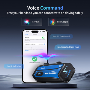 Fodsports-<span class=keywords><strong>Intercomunicador</strong></span> para casco, accesorio para motocicleta, 2000m, para compartir música IP67, Bluetooth, accesorios para casco - Product Image 2