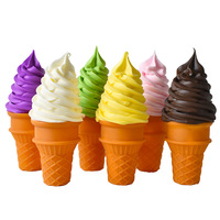 Ornement en pâte polymère en forme de cornet de crème glacée réaliste, modèle de cuillère à saveur de fruit, pour vitrine de café, accessoire alimentaire en gros