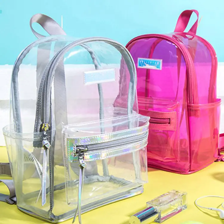 hot selling Waterproof Transparent pvc mini school backpack for children
