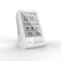 Meteran Co2 dengan Aplikasi Tuya Wifi 4 In 1 Pemantauan Real-Time Suhu Karbon Dioksida Kelembaban Detektor Co2 Termohigrometer