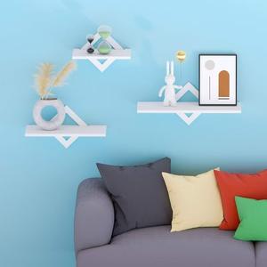 حمام غرفة نوم على الطراز البسيط لغرفة المعيشة من 3 رف أسود جداري من النباتات الخشبية - Product Image 1