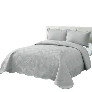 Colcha Coverlets Factory Direct Microfiber Quilt Set para Quarto Atacado Quilted Bed Cover