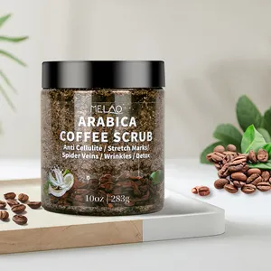 MELAO Private Label Scrub viso al caffè alle erbe pulizia profonda sbiancante Scrub corpo al caffè Mix per viso e corpo a basso contenuto di alluminio