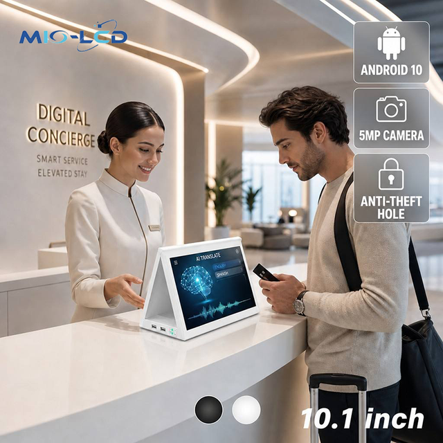 10 Inch Multilingual Airport Ground Service Translation Device with Interactive Touchscreen for Transit Desks