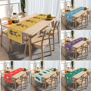 Pug Dog Cute Pug Animal Printed Farmhouse Wedding Party Decor Table Home Decor Custom Dining Table Runner