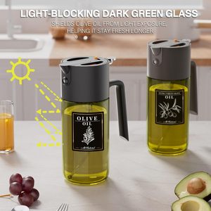 ขวดสเปรย์น้ำมันแก้วทรงกระบอกกันแสงขนาด 500 มล. พร้อมดีไซน์สั่งทำพิเศษสำหรับทำอาหารและหม้อทอดไร้น้ำมัน (สีดำ) - Product Image 3