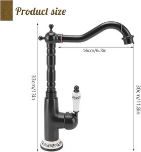 Vòi Nước Nóng Lạnh Bằng Đồng Thau Kiểu Cổ Điển Cho Phòng Tắm Có Tay Cầm Đơn Vòi Nước Nóng Lạnh - Product Image 6