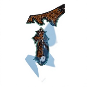 LeatherScope Chaps de Rodeo Western de Longitud Completa, Negros, de Cintura Media, con Estampado Discharge, Estilo Chaleco Unisex - Product Image 3