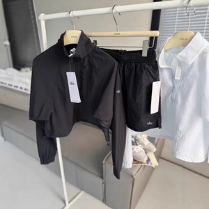 Set di Abbigliamento Casual da Donna in Nylon a 2 Pezzi per Protezione Solare, Collo Alto, Vestibilità Regolare, Lunghezza al Ginocchio, Traspirante, Sottile, per Esterni, Manica Lunga - Product Image 2