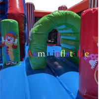 Ensemble gonflable de clown de cirque commercial, avec toboggan, château gonflable en PVC pour enfants en plein air