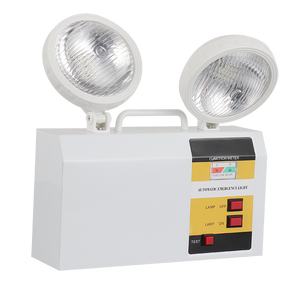 Luz <span class=keywords><strong>DE</strong></span> <span class=keywords><strong>EMERGENCIA</strong></span> LED <span class=keywords><strong>de</strong></span> doble cabezal 2x3W | Iluminación <span class=keywords><strong>de</strong></span> respaldo recargable con 3 horas <span class=keywords><strong>de</strong></span> funcionamiento | Lámpara montada en la pared <span class=keywords><strong>de</strong></span> 85-265V - Product Image 1
