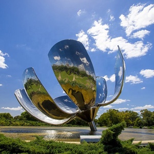 Kim loại hoa Sen Điêu Khắc thép không gỉ Sen Điêu Khắc TKA Lotus điêu khắc image.html để bán - Product Image 2