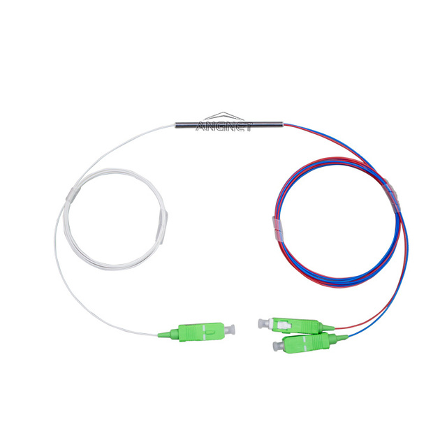 1x2 FBT Fiber Optic Coupler 20/80 Split Ratio, CWDM Wideband Mini Steel Tube Splitter