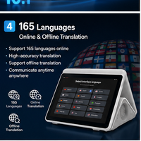 Traducteurs intelligents, appareil de traduction AI à double écran de 10,1 pouces, 165 langues, traduction vocale en ligne et hors ligne, enregistreur de réunion