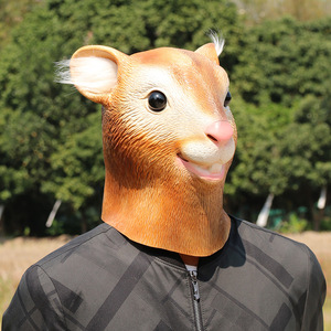 Máscara de Disfraz de <span class=keywords><strong>Ardilla</strong></span> de Lujo, Máscara de Fiesta de Cabeza Completa de Animal de Látex de Goma Suave, Máscara de Animal de Cosplay Novedosa para Adultos - Product Image 3